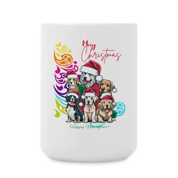 Festliches Hundekommando Weihnachtsdesign - Große Tasse 440 ml - Weiß - Vorne