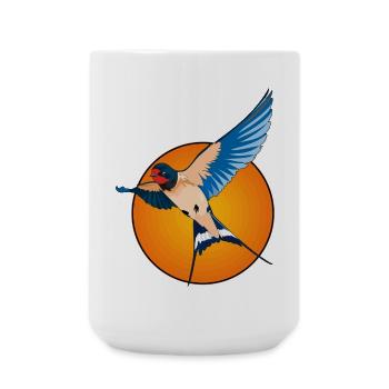 Hirondelles 2 - Grande tasse 440 ml - blanc - Devant