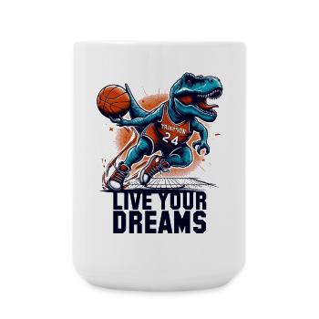 Basketball T-Rex Dinosaur Dreams Gift - Large Mug 440 ml - white - Front