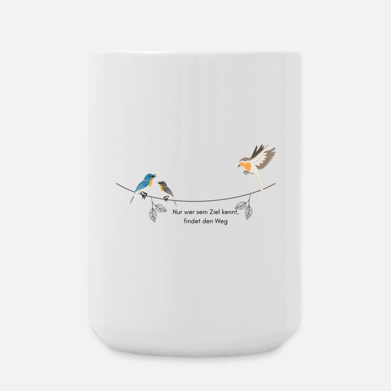 Vögel mit Spruch - Große Tasse 440 ml - Weiß