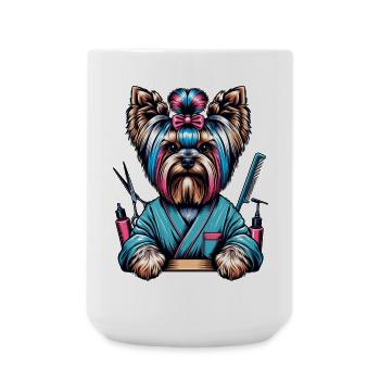 Yorkshire terrier hairdresser - Large Mug 440 ml - white - Front
