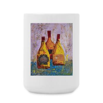Étiquettes de vin abstraites Round Hill - Grande tasse 440 ml - blanc - Devant