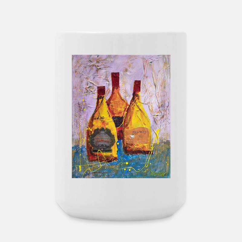 Abstract Wine Labels Round Hill - Large Mug 440 ml - white