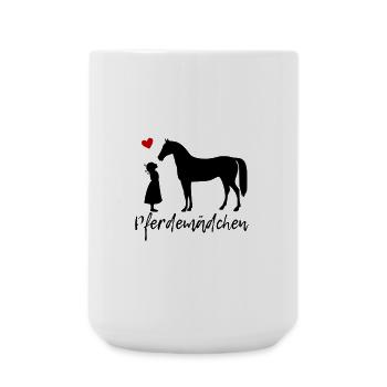 Pferdemädchen - Große Tasse 440 ml - Weiß - Vorne