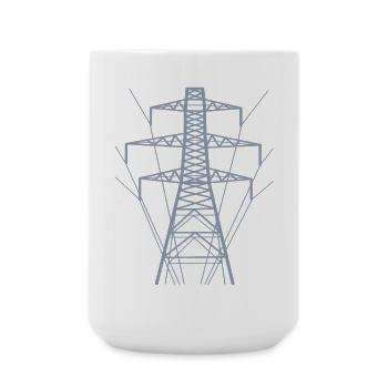 Silhouette de poteau d’alimentation blanc - Grande tasse 440 ml - blanc - Devant