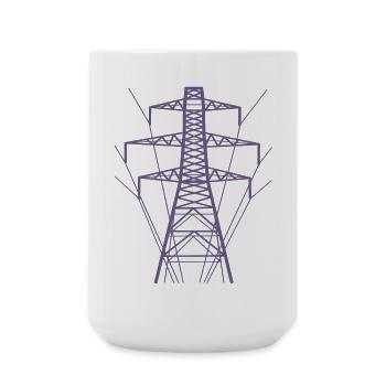 Silhouette de poteau d’alimentation blanc - Grande tasse 440 ml - blanc - Devant