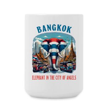 Bangkok Thailand elephant flag city - Large Mug 440 ml - white - Front