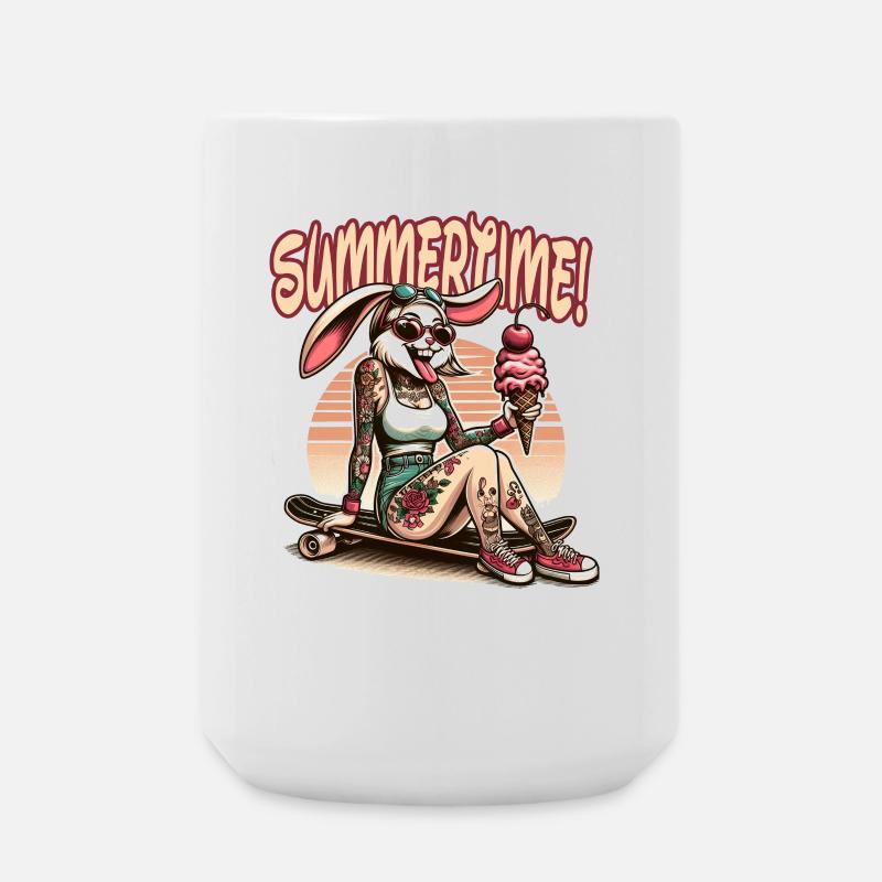 summertime hase tattoo sneaker eis sommer strand - Große Tasse 440 ml - Weiß