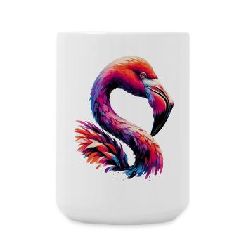 Flamingo - Große Tasse 440 ml - Weiß - Vorne
