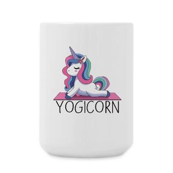 Yogicorn – Unicorn Yoga Humor Design - Large Mug 440 ml - white - Front