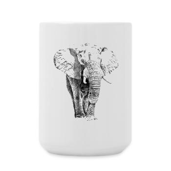 Éléphant - Grande tasse 440 ml - blanc - Devant