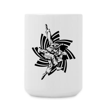 Judo-Griff - Große Tasse 440 ml - Weiß - Vorne