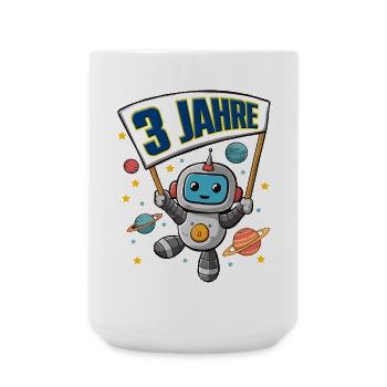 3 Jahre Kleiner Roboter als Astronaut im Weltraum - Große Tasse 440 ml - Weiß - Vorne