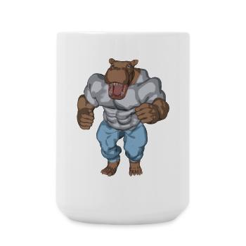 An anthropomophic hippopotamus - Large Mug 440 ml - white - Front