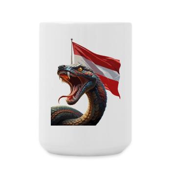 Un serpent cool avec le drapeau autrichien - Grande tasse 440 ml - blanc - Devant