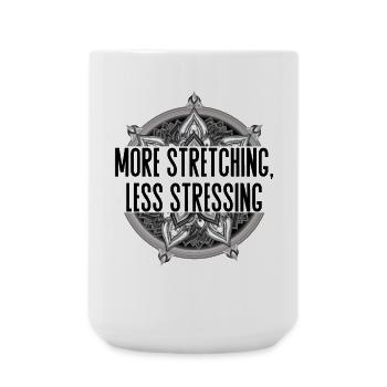 Plus d’étirements, moins de stress – Yoga Design - Grande tasse 440 ml - blanc - Devant