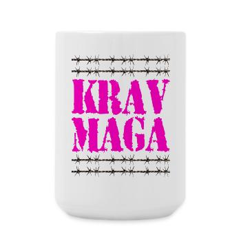 Very cool Krav Maga design with rachel wire. - Large Mug 440 ml - white - Front