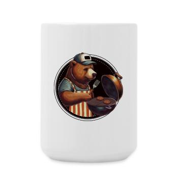 Master of the Grill – GrillBär Papa Grillmeister - Large Mug 440 ml - white - Front