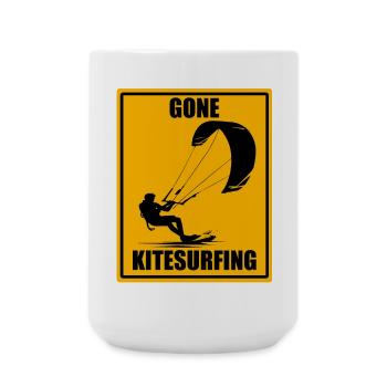 Gone Kitesurfing Vintage Kiteboarding Design Chemise - Grande tasse 440 ml - blanc - Devant