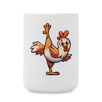 Huhn Henne Hahn Yoga Kung Fu Kampfkunst - Große Tasse 440 ml - Weiß - Vorne