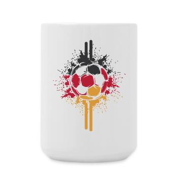 Fußball Deutschland Ball Explosion Farben Symbol - Große Tasse 440 ml - Weiß - Vorne