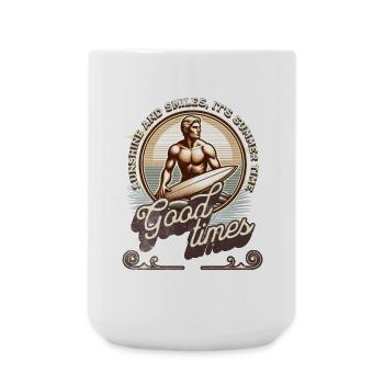 Vintage Good Times Surf Summer - Large Mug 440 ml - white - Front