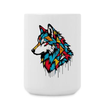 Wolf - Large Mug 440 ml - white - Front