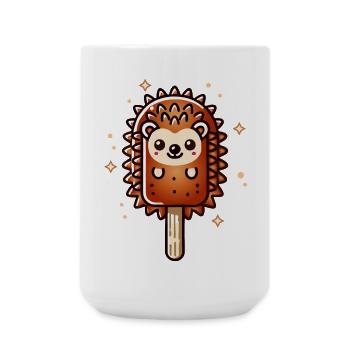 cute hedgehog ice cream motif for summer - Large Mug 440 ml - white - Front