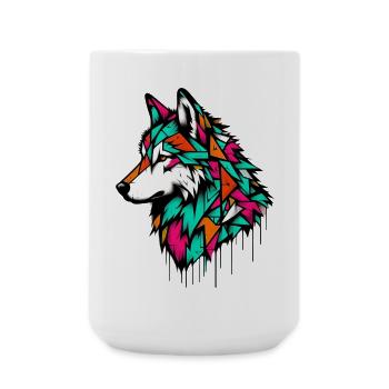 Wolf - Große Tasse 440 ml - Weiß - Vorne