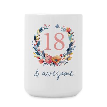 18 & awesome! customizable - Large Mug 440 ml - white - Front