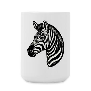 Zebra - Große Tasse 440 ml - Weiß - Vorne