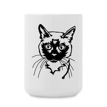 Siamkatze - Große Tasse 440 ml - Weiß - Vorne