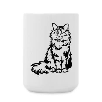 Norwegian Forest Cat - Large Mug 440 ml - white - Front