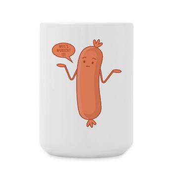 Wurst Bockwurst - Weil's wurscht is - Große Tasse 440 ml - Weiß - Vorne