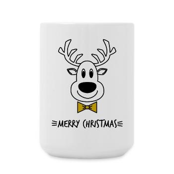 SANTA CLAUS. CHRISTMAS. MERRY CHRISTMAS. MERRY CHRISTMAS - Large Mug 440 ml - white - Front