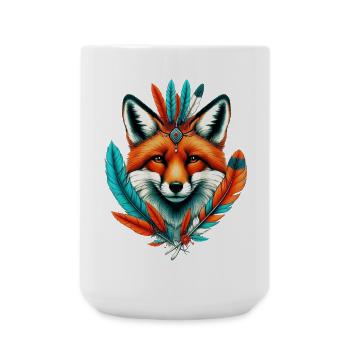 Renard amérindien Peau rouge d’Amérique - Grande tasse 440 ml - blanc - Devant