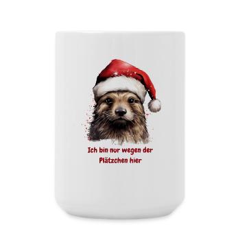 Süßer Otter Weihnachten Plätzchen Spruch - Große Tasse 440 ml - Weiß - Vorne