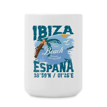 Design Vintage Plage Ibiza Espagne - Grande tasse 440 ml - blanc - Devant