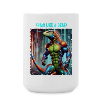 Train like a Beast-Gym Kleidung Herren - Große Tasse 440 ml - Weiß - Vorne