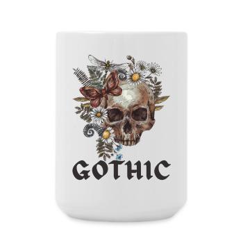 Gothic Black Edition Skull - Large Mug 440 ml - white - Front