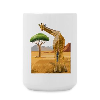 Giraffe looks friendly - Large Mug 440 ml - white - Front