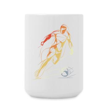 Croquis de joueur de football vintage - Grande tasse 440 ml - blanc - Devant