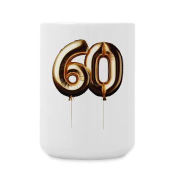 60 Years Gold Balloon Foil Balloon Gift - Large Mug 440 ml - white - Front
