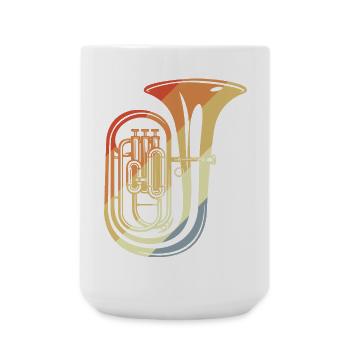 90s Tuba Sketch - Large Mug 440 ml - white - Front