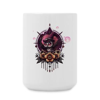 The Steampunk Owl: Keeper of Secrets. - Large Mug 440 ml - white - Front