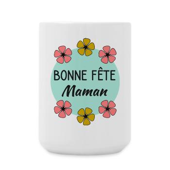 FÊTE DES MÈRES. COEUR. BONNE FÊTE. MAMAN - Grande tasse 440 ml - blanc - Devant