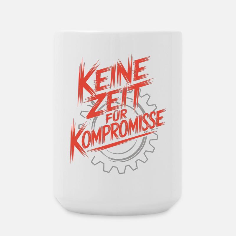 No time for compromise red - Large Mug 440 ml - white