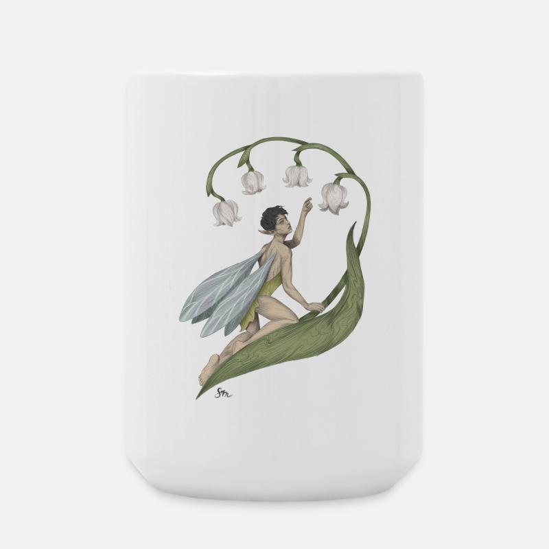 Pixie with lily of the valley - Large Mug 440 ml - white