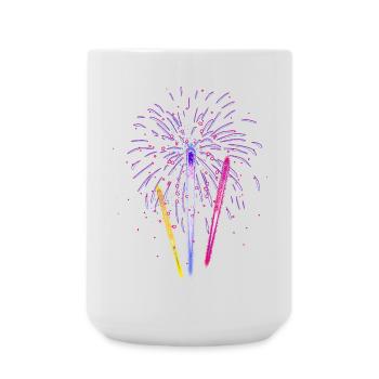 Feux d’artifice colorés – explosion de couleurs pour le réveillon du Nouvel An - Grande tasse 440 ml - blanc - Devant