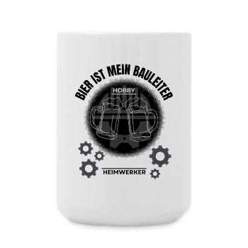 Bier ist mein Bauleiter – Heimwerker Humor - Große Tasse 440 ml - Weiß - Vorne